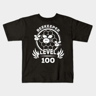 Level 100 Beekeeper Beekeeping Fan Gift Kids T-Shirt